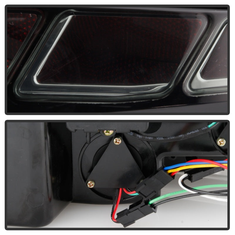 Spyder 10-12 Ford Mustang Light Bar Seq Turn Signal LED Tail Lights - Smoke ALT-YD-FM10-LED-SM Tail Lights SPYDER