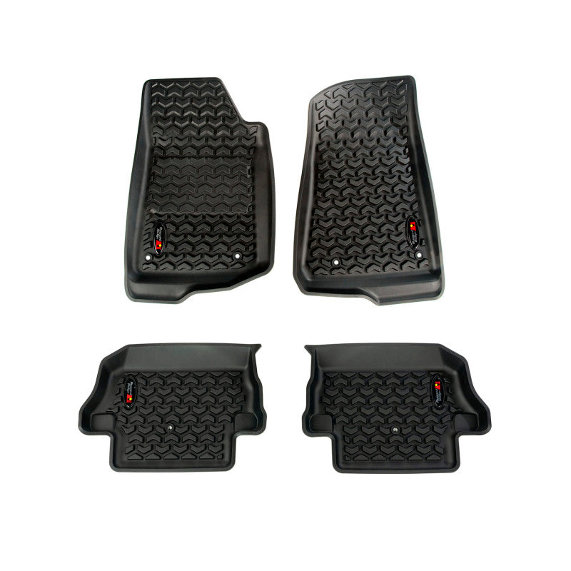 Rugged Ridge Floor Liner Kit Black F/R 18-20 Jeep Wrangler JL 2Dr Floor Mats - Rubber Rugged Ridge