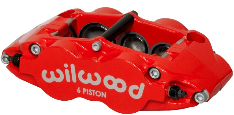 Wilwood Caliper-Narrow Superlite 6R-RH - Red 1.38/1.12/1.12in Pistons 1.10in Disc Brake Calipers - Perf Wilwood