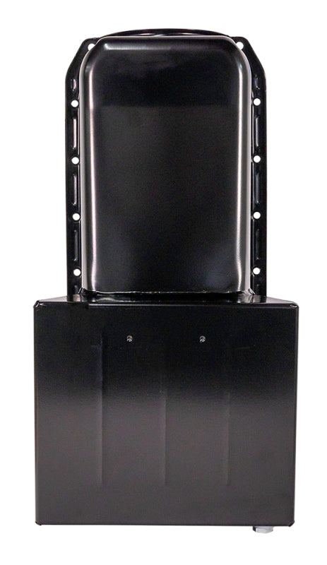 Moroso 80-85 Chevrolet SBC (w/Passenger Side Dipstick) Wet Sump 7qt 8.25in Steel Oil Pan - Black Oil Pans Moroso