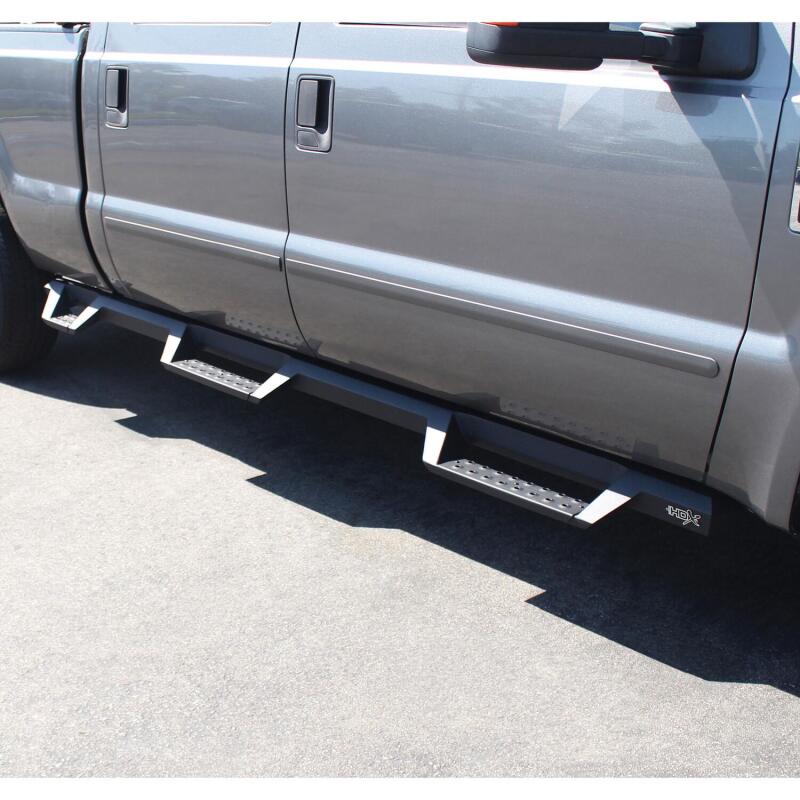 Westin 99-16 Ford F-250/350/450/550 CC (6.75ft Bed) HDX Drop Whl to Whl Nerf Step Bars - Text Blk Nerf Bars Westin