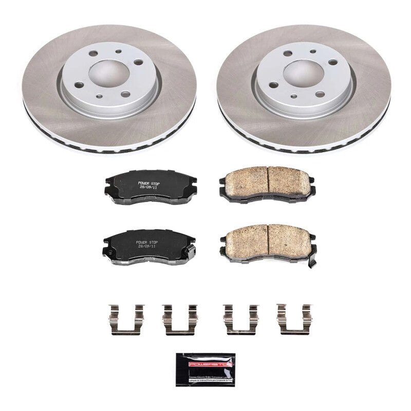 Power Stop 93-95 Eagle Summit Front Semi-Coated Rotor Kit Brake Kits - Performance Blank PowerStop