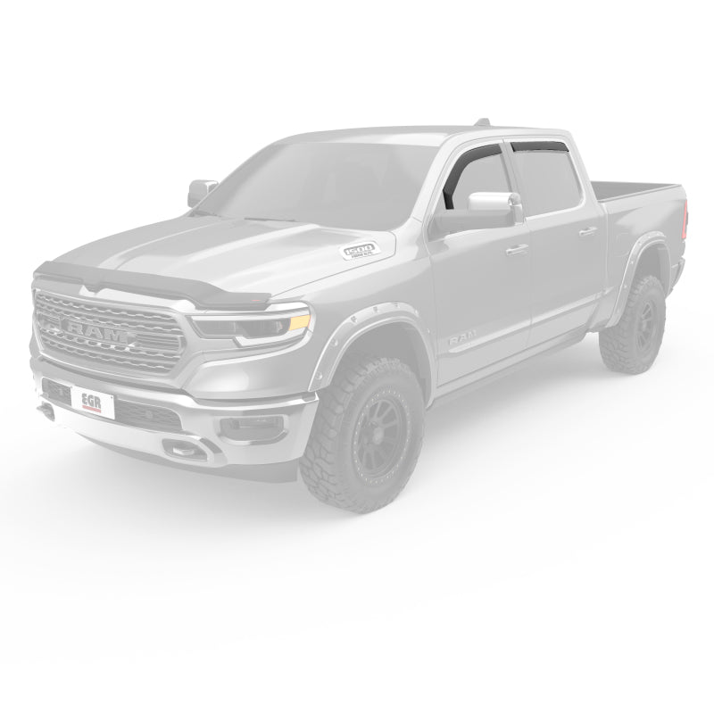 EGR 19-23 Ram 1500 In-Channel Window Visors Front/Rear Set Matte Black Crew Cab Wind Deflectors EGR