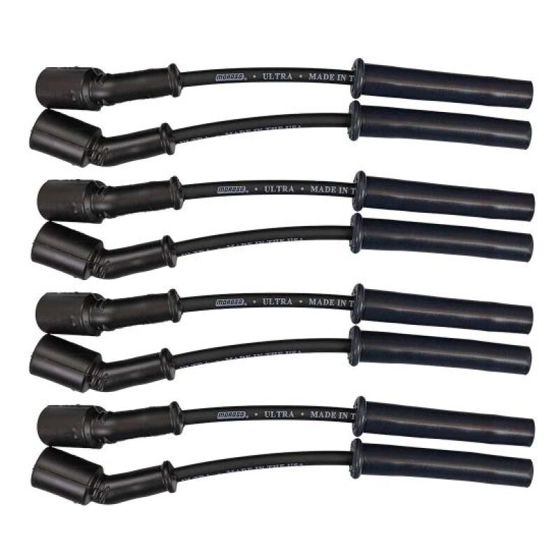 Moroso GM LS 5.7L/6.0L/6.2L/7.0L Ultra 350 8mm Multi-Angle Boot Ignition Spark Plug Wire Set - Black Spark Plug Wire Sets Moroso