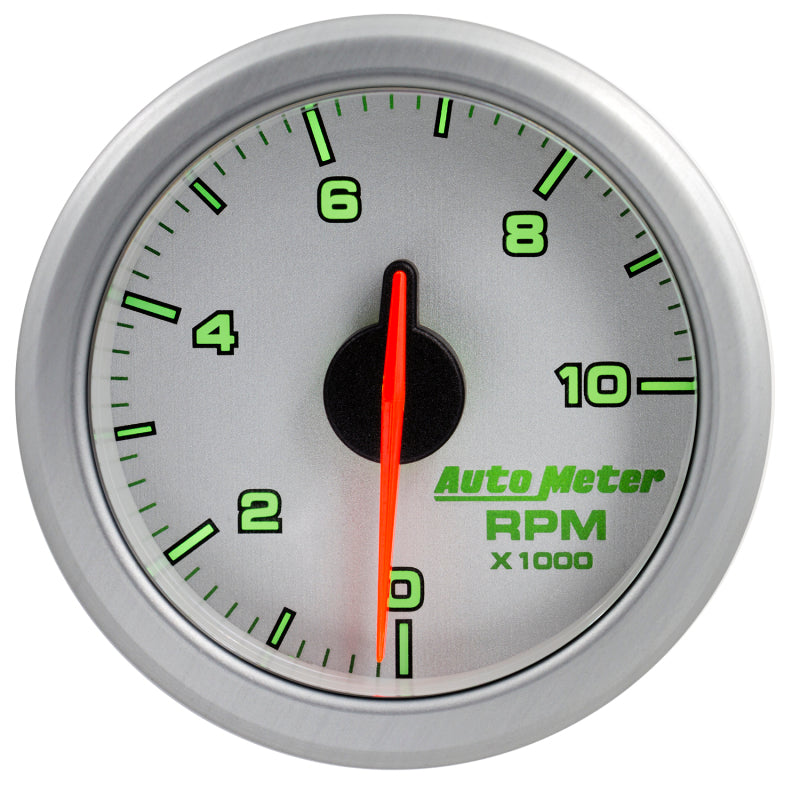 Autometer Airdrive 2-1/6in Tachometer Gauge 0-10K RMP - Silver Gauges AutoMeter