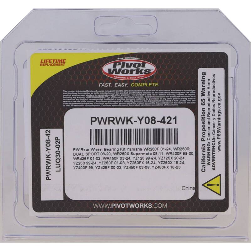 Pivot Works 99-23 Yamaha YZ125 Rear Wheel Bearing Kit Control Arms Pivot Works