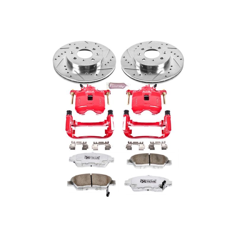 Power Stop 07-08 Honda Fit Front Z26 Street Warrior Brake Kit w/Calipers Brake Kits - Performance D&S PowerStop