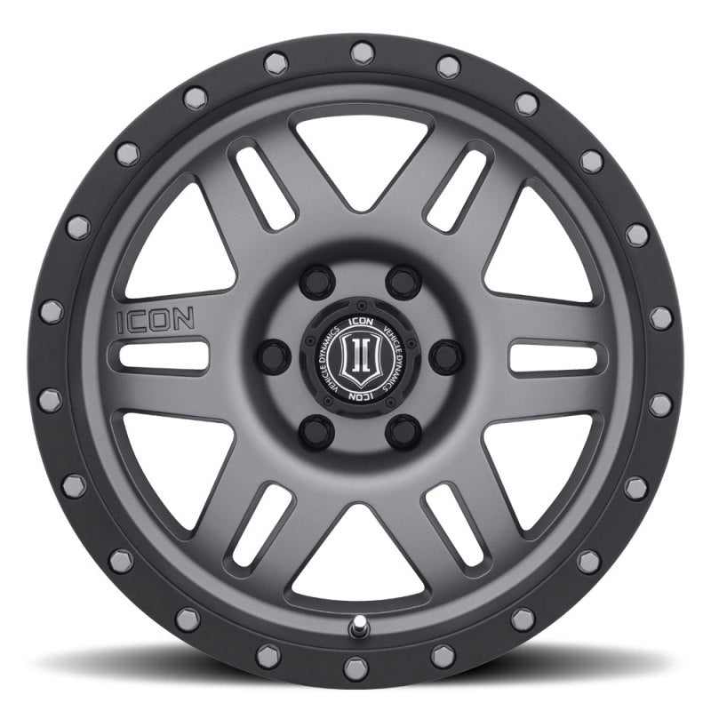 ICON Six Speed 17x8.5 6x5.5 25mm Offset 5.75in BS 108.1mm Bore Titanium Wheel Wheels - Cast ICON
