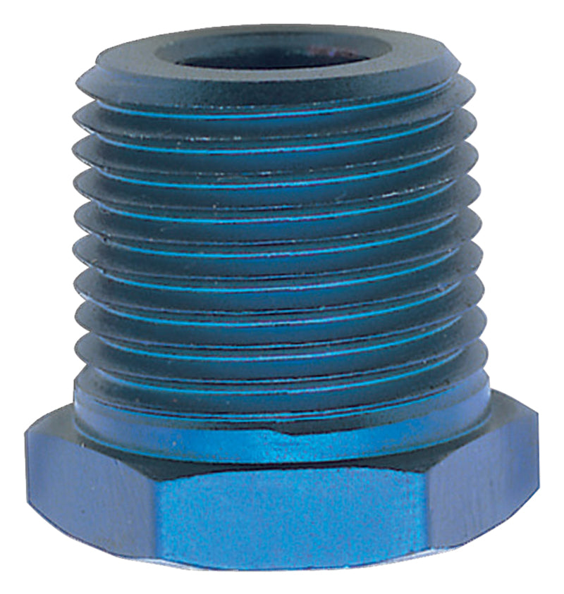 Russell Performance 1/2in Male to 3/8in Female Pipe Bushing Reducer (Blue) Fittings Russell