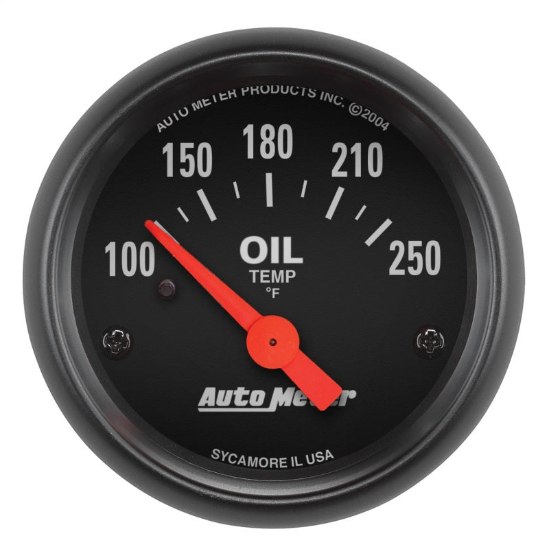 Autometer Z-Series 52mm 100-250 Degrees F. SSE Oil Temp Gauge Gauges AutoMeter