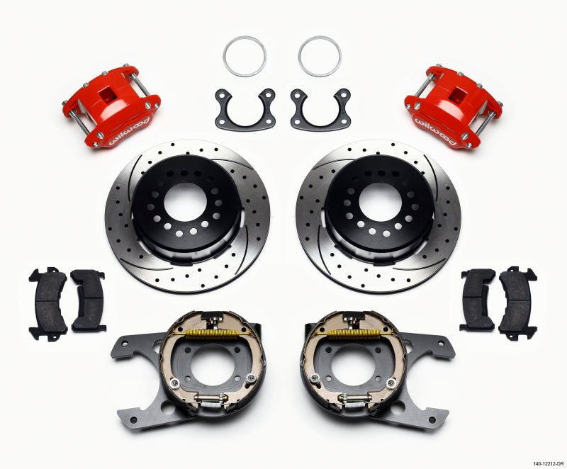 Wilwood D154 P/S P-B Kit Drilled-Red Small Ford 2.50in Offset Big Brake Kits Wilwood