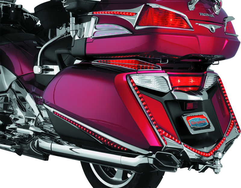 Kuryakyn L.E.D. Rear Fender Tip 12-17 GL1800 Chrome Red Lens Light Bars & Cubes Kuryakyn