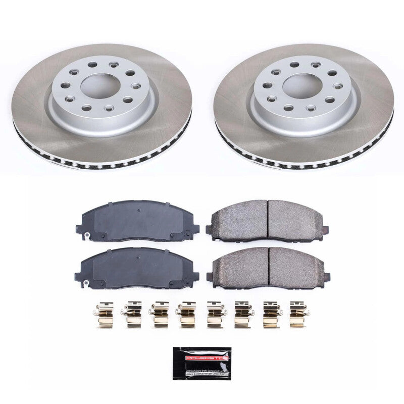 Power Stop 18-22 Jeep Wrangler Front Semi-Coated Rotor Kit Brake Kits - Performance Blank PowerStop
