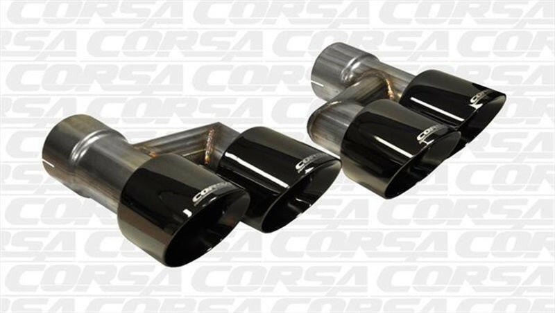Corsa 2015-2017 Ford Mustang GT 5.0 Black Quad Tips Kit Tips CORSA Performance