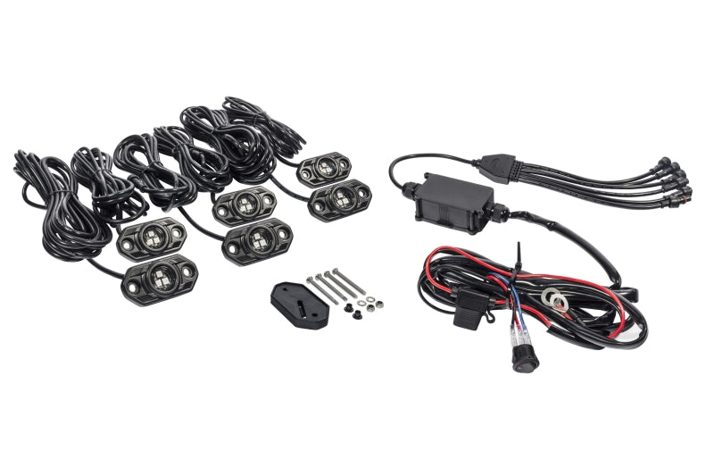 KC HiLiTES C-Series RGB LED Rock Light Kit (Incl. Wiring) - Set of 6 Light Bars & Cubes KC HiLiTES