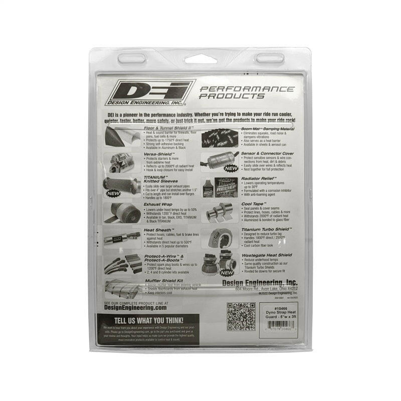 DEI Dyno Strap Heat Guard 5in w x 3ft - Aluminized Thermal Sleeves DEI