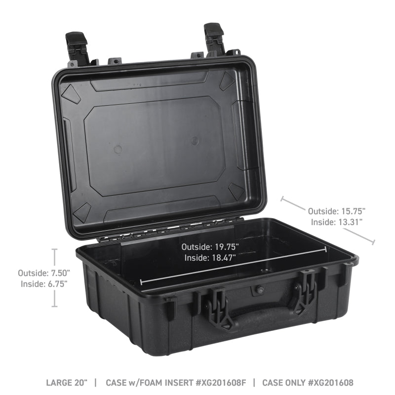 Go Rhino XVenture Gear Hard Case - Large 20in. / Lockable / IP67 / Automatic Air Valve - Tex. Black Cargo Boxes & Bags Go Rhino