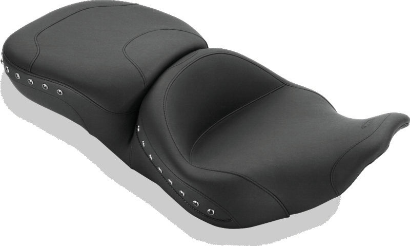 Mustang 97-07 Harley Rd King, 06-07 Str Glide, 00-05 Eagle Touring 1PC Seat w/Studs - Black One-Piece Motorcycle Seats Mustang Motorcycle