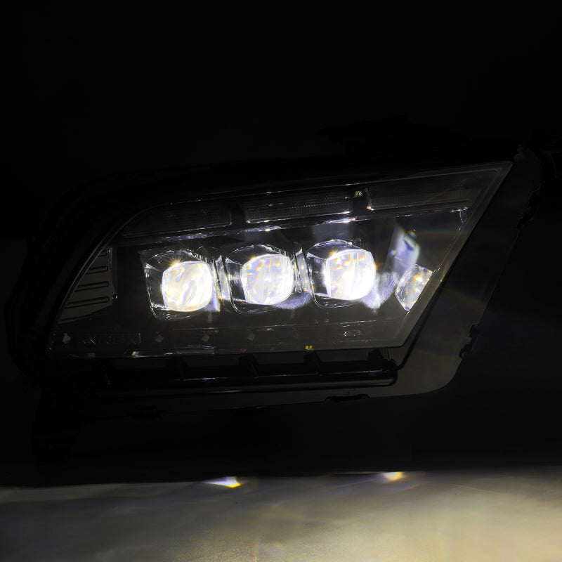 AlphaRex 13-14 Ford Mustang NOVA LED Proj Headlights Alpha-Blk w/Actv Light & Seq.Sig / SB DRL Headlights AlphaRex