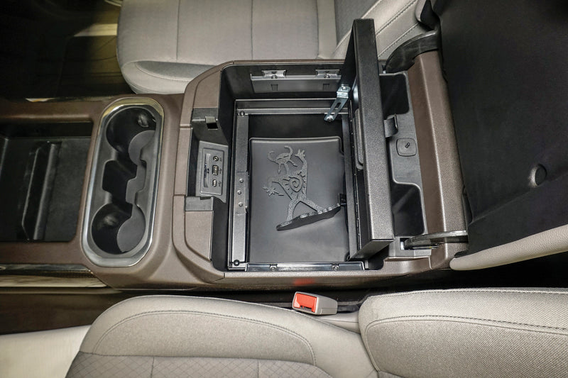 Tuffy Console Safe W/ Keyed Lock For Chevrolet Silverado And Gmc Sierra W/ Flow Thru Console Cargo Boxes & Bags Tuffy Products