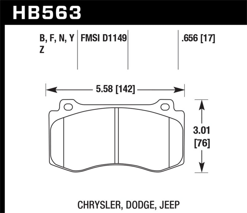 Hawk 06-07 Dodge Magnum SRT8 / 06-09 Challenger SRT8 / 05-07/09 Chrysler 300 C SRT8 HP Plus Street F Brake Pads - Performance Hawk Performance