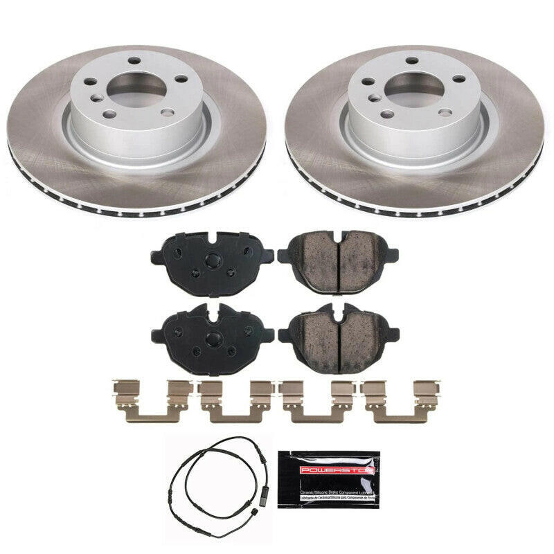 Power Stop 15-18 BMW X4 Rear Semi-Coated Rotor Kit Brake Kits - Performance Blank PowerStop