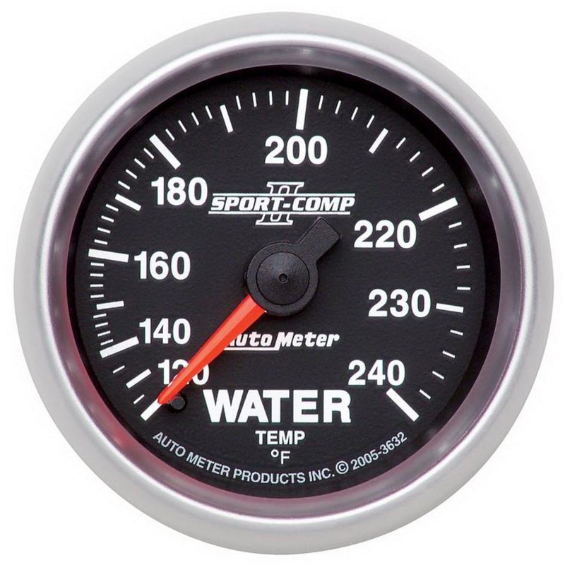Autometer Sport-Comp II 52mm 120-240 F Mechanical Water Temperature Gauge Gauges AutoMeter