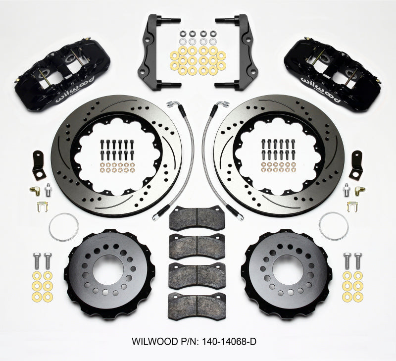 Wilwood AERO4 Rear Kit 14.25in Drilled 2014-Up Challenger w/Lines Big Brake Kits Wilwood