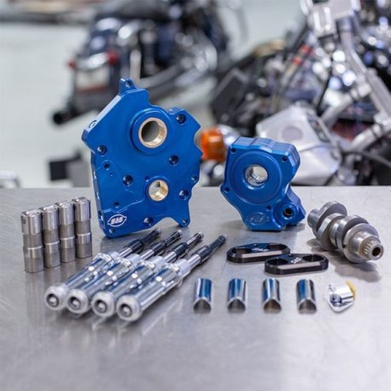 S&S Cycle 2017+ Oil Cooled M8 Models Chain Drive 465C Cam Chest Kit w/ Chrome Pushrod Tubes Cam Gears S&S Cycle