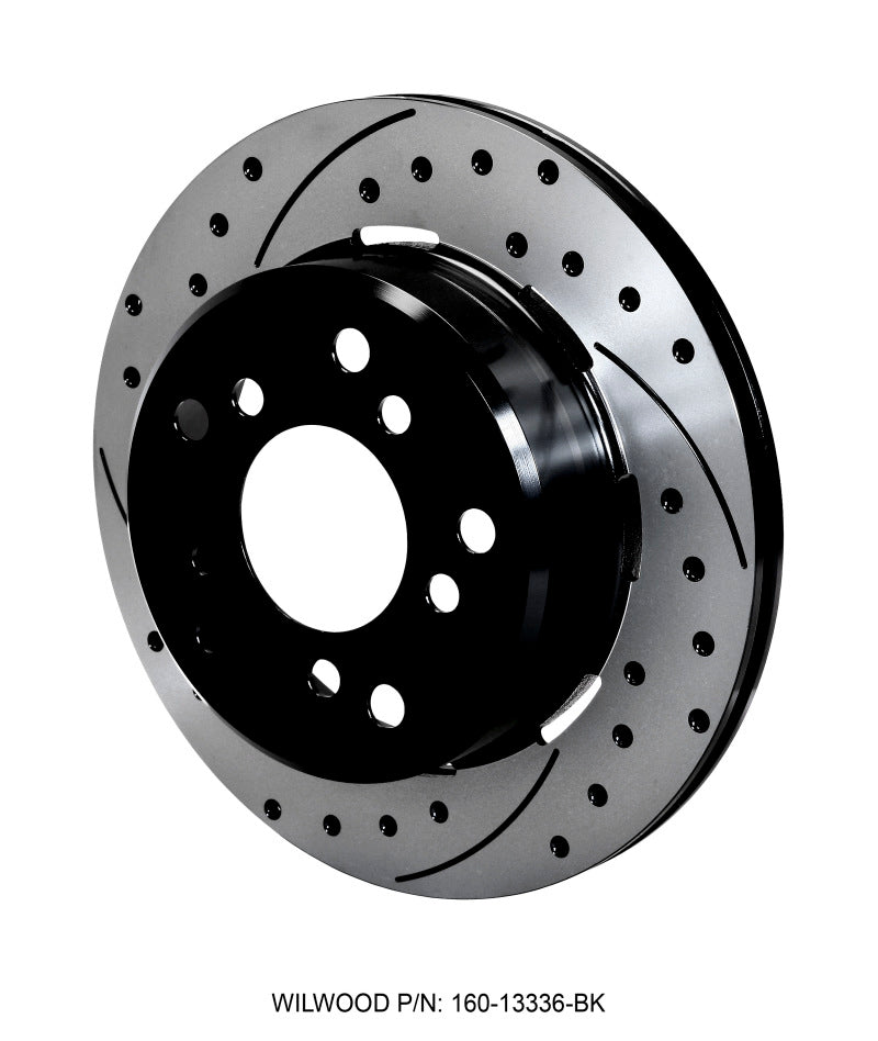 Wilwood Rotor-1.91in Offset-SRP-BLK-Drill-RH 12.19 x .810 - 5 x 5.50 Brake Rotors - 2 Piece Wilwood