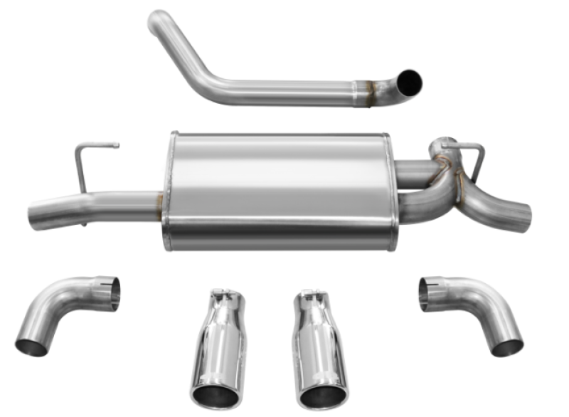 Corsa 2018-2025 Jeep Wrangler JL 2.5in Dual Rear Exit Polished Tips Sport Axle-Back Exhaust Axle Back CORSA Performance