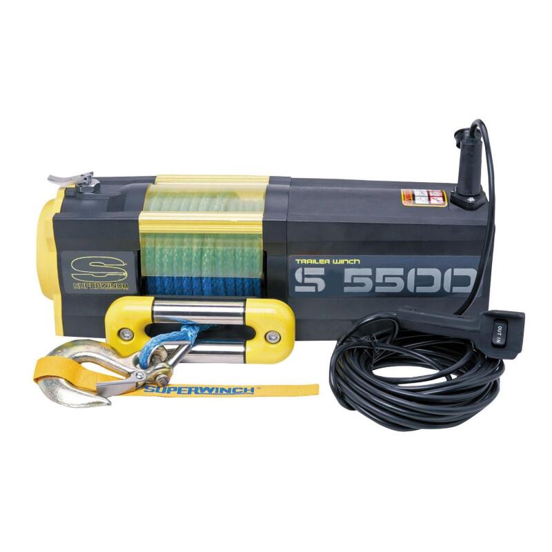 Superwinch 5500 LBS 12V DC 1/4in x 60ft Synthetic Rope S5500 Winch Winches Superwinch