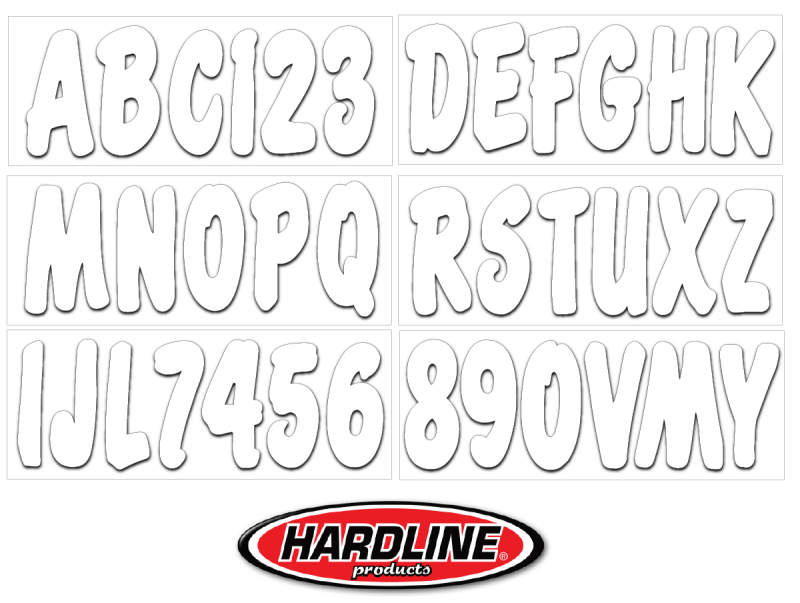 Hardline Boat Lettering Registration Kit 3 in. - 200 White solid Stickers/Decals/Banners Hardline