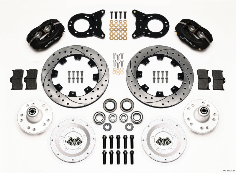 Wilwood Forged Dynalite Front Kit 12.19in Drilled 1970-1973 Mustang Disc & Drum Spindle Big Brake Kits Wilwood