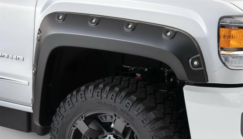 Bushwacker 15-18 GMC Sierra 2500 HD Boss Pocket Style Flares 2pc - Black Fender Flares Bushwacker