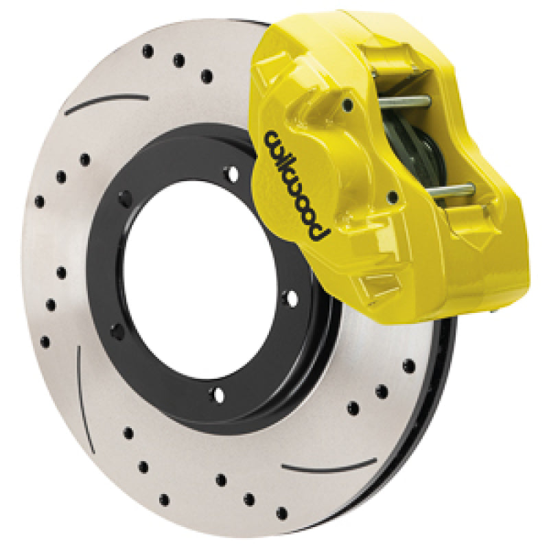 Wilwood 75-83 Porsche 911 D45 11.10in. Front Brake Kit w/ Flex Lines - Drilled Rotors (Yellow) Brake Kits - Performance Blank Wilwood