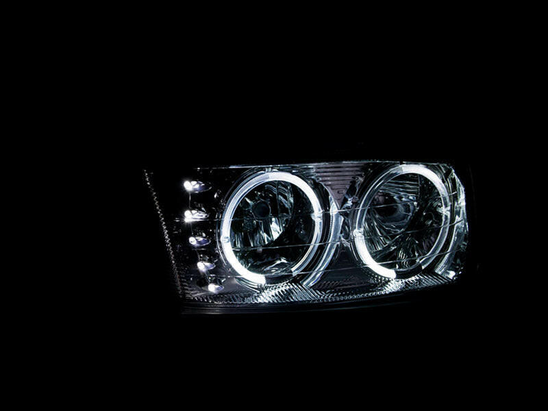 ANZO 1999-2006 GMC Sierra 1500 Crystal Headlights w/ Halo and LED Chrome Headlights ANZO
