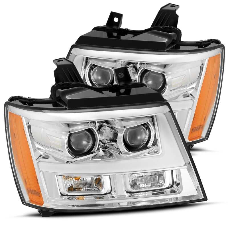 AlphaRex 07-14 Chevrolet Tahoe/Suburban LUXX Series LED Projector headlights Chrome w/DRL/Sequential Headlights AlphaRex