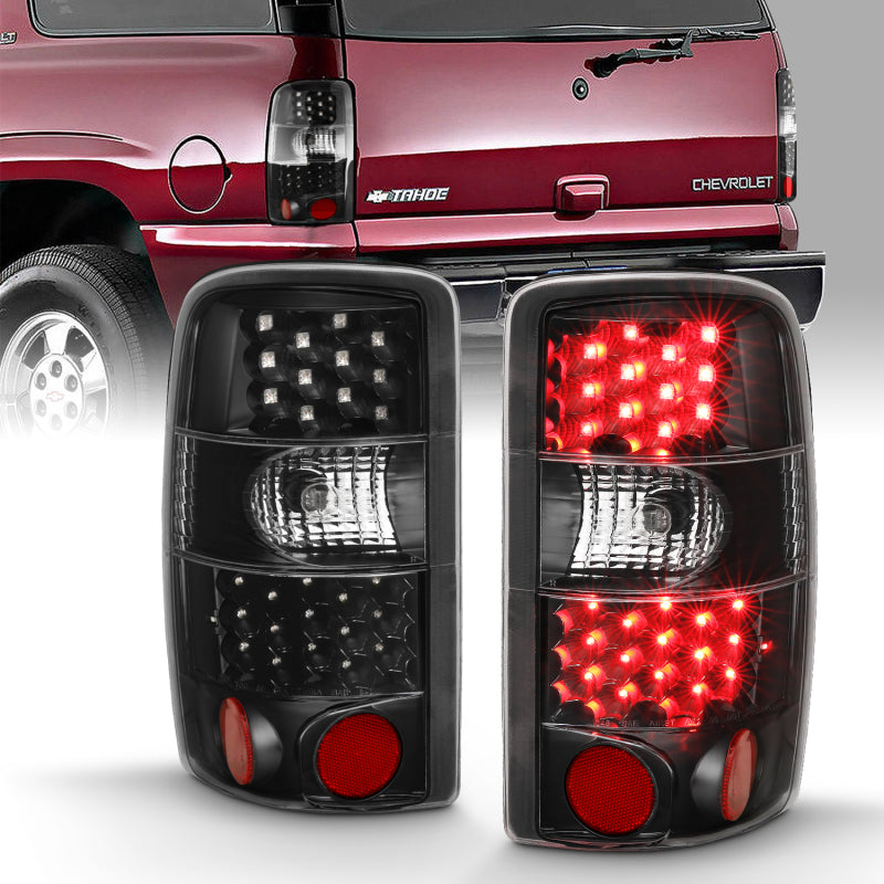 ANZO 2000-2006 Chevrolet Tahoe Led Taillights Black/Clear Tail Lights ANZO