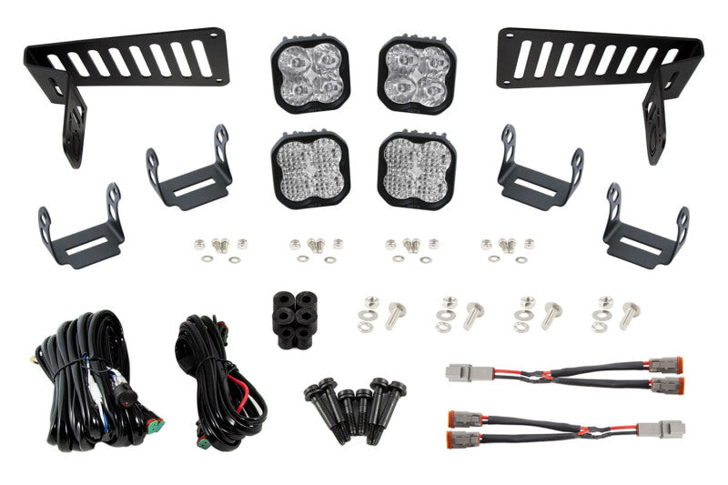 Diode Dynamics 18-21 Jeep JL Wrangler/Gladiator SS3 Cowl LED Bracket Kit - White Pro Light Accessories and Wiring Diode Dynamics