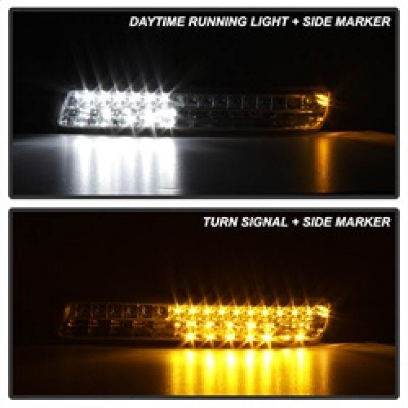 xTune 99-06 GMC Sierra (Excl Denali) Full LED Bumper Lights - Chrome (CBL-GSI99-LED-C) Sidemarkers & Indicators SPYDER