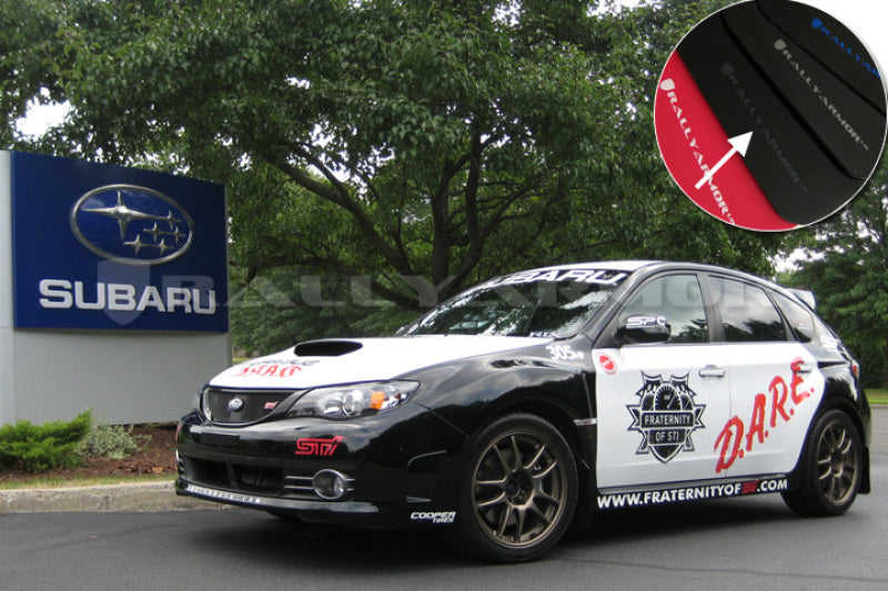 Rally Armor 08-11 Subaru STI (Hatch Only) / 11-14 WRX (Hatch Only) Black UR Mud Flap w/Grey Logo Mud Flaps Rally Armor