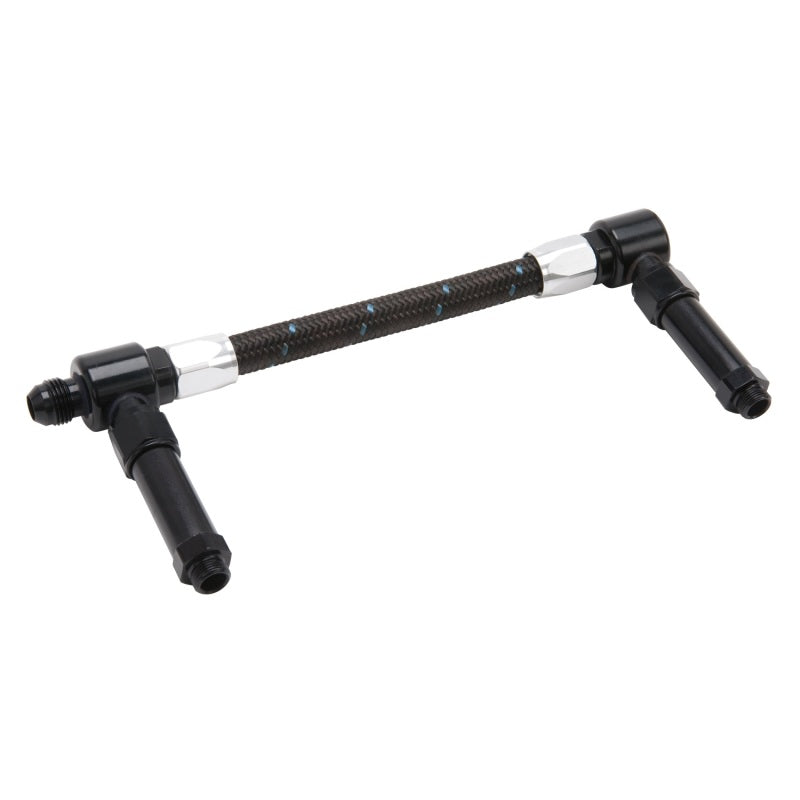 Russell Performance -8 AN to -8 AN ProClassic Demon Carb Dual Inlet Carb Kit (Black/Silver) Carburetor Fuel Inlet Kits Russell