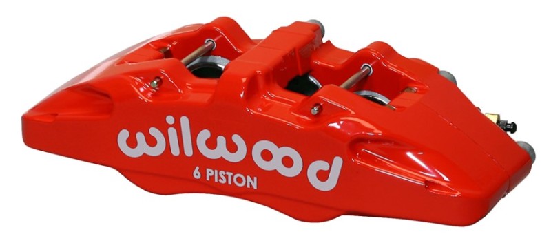 Wilwood Caliper-Forged Dynapro 6 5.25in Mount-Red-R/H 1.38/1.00/1.00in Pistons .81in Disc Brake Calipers - Perf Wilwood