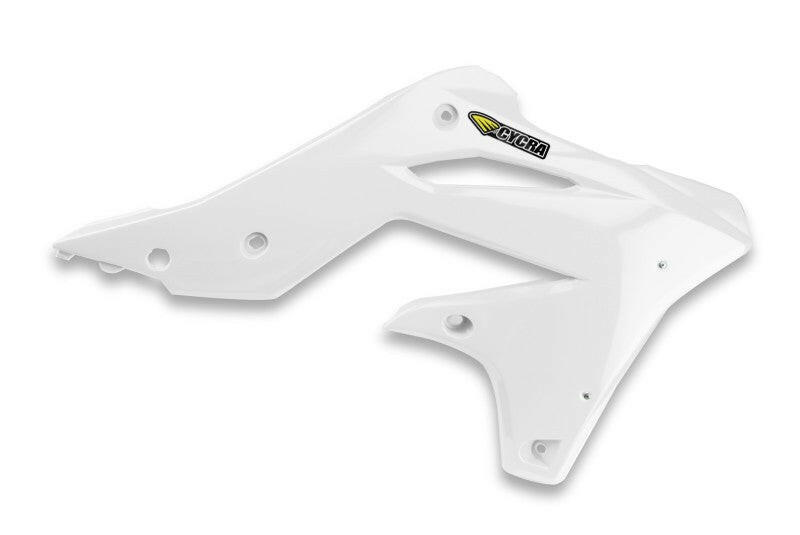 Cycra 13-16 Kawasaki KX250F Radiator Shroud - White Plastics Cycra