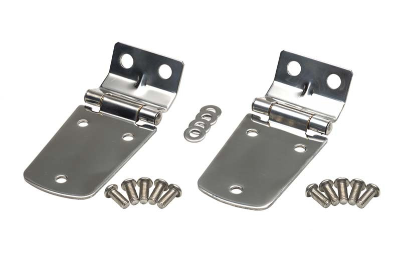Kentrol 97-06 Jeep Wrangler TJ Hood Hinge Pair - Polished Silver Hoods Kentrol