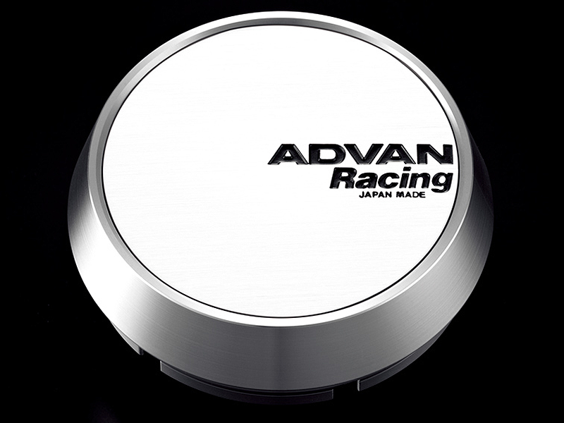 Advan 63mm Middle Centercap - White/Silver Alumite Wheel Center Caps Advan