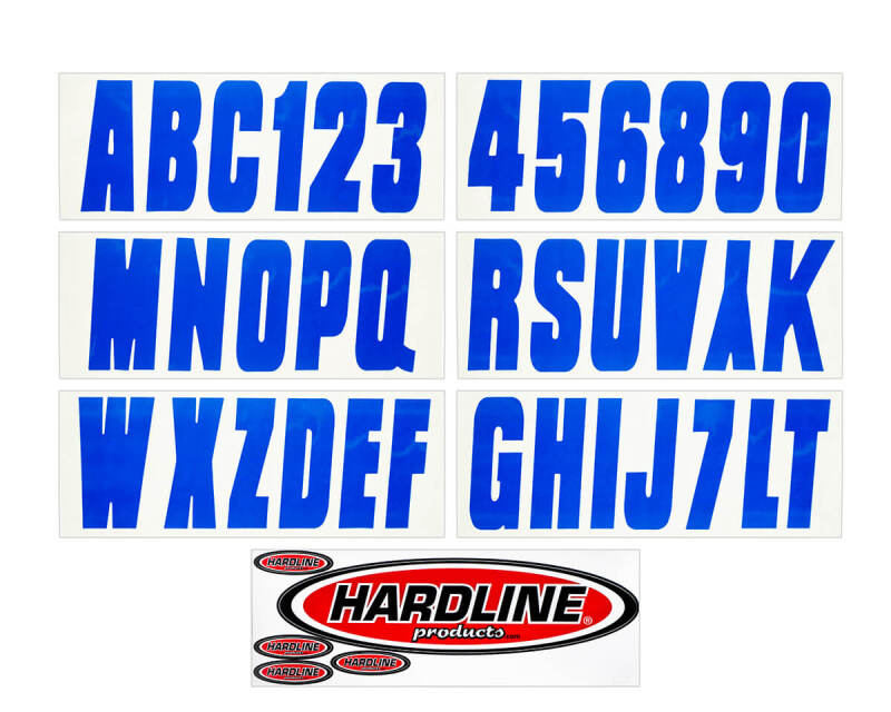 Hardline Boat Lettering Registration Kit 3 in. - 350 Blue Solid Stickers/Decals/Banners Hardline