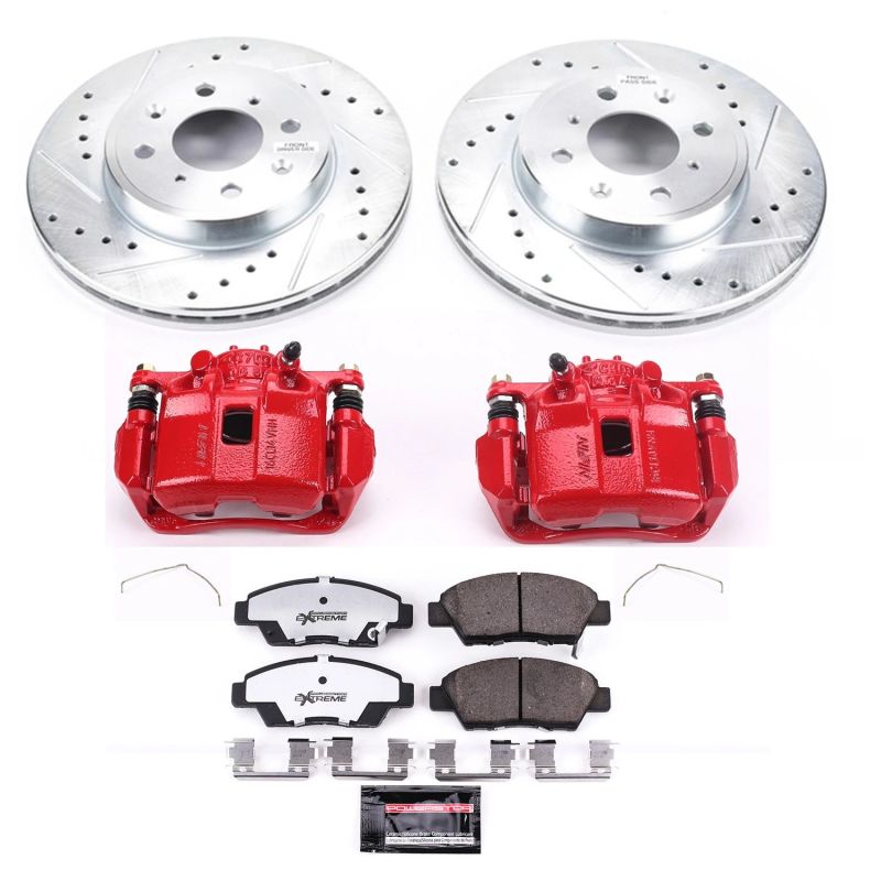 Power Stop 15-19 Honda Fit Front Z26 Street Warrior Brake Kit w/Calipers Brake Kits - Performance D&S PowerStop