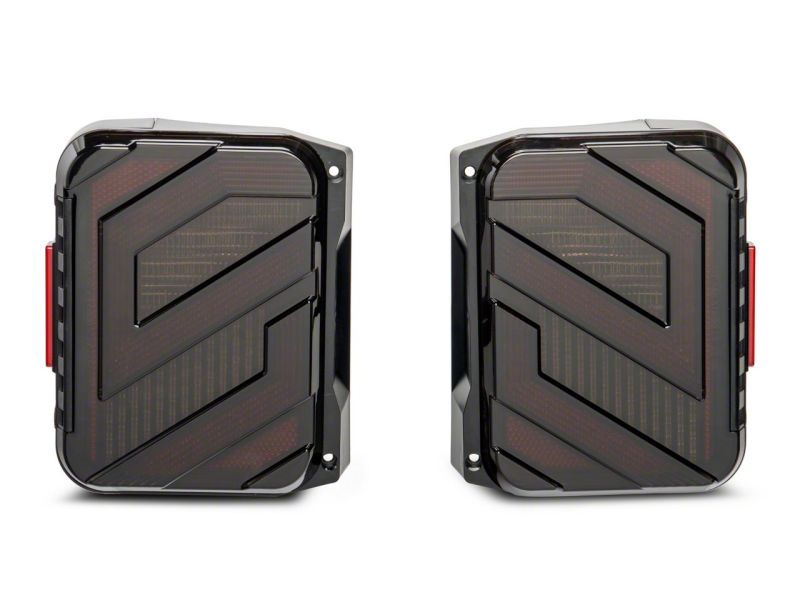 Raxiom 07-18 Jeep Wrangler JK Axial Series Trident LED Tail Lights- Blk Housing (Smoked Lens) Tail Lights Raxiom